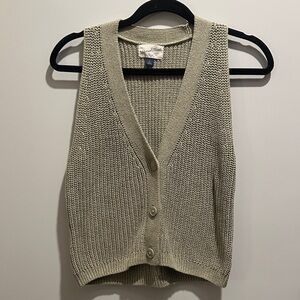 Sleeveless Knit Button-Front Vest